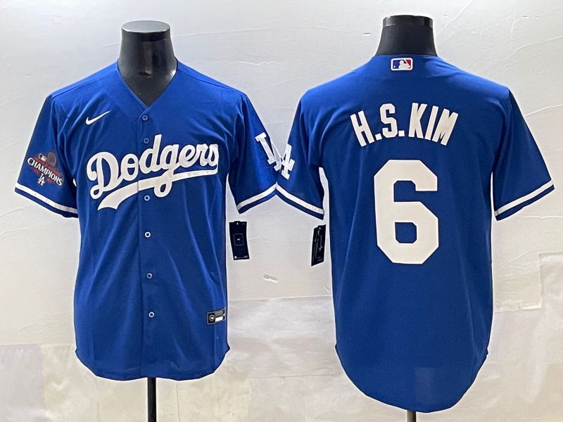 Men 2025 Los Angeles Dodgers #6 H.S.Kim Blue Game Nike MLB Jersey style 7
